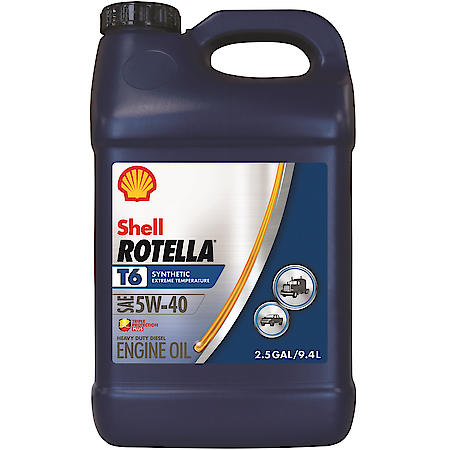 T6 5W-40 Full Synthetic Heavy Duty Diesel Engine Oil, 2.5 Gallon