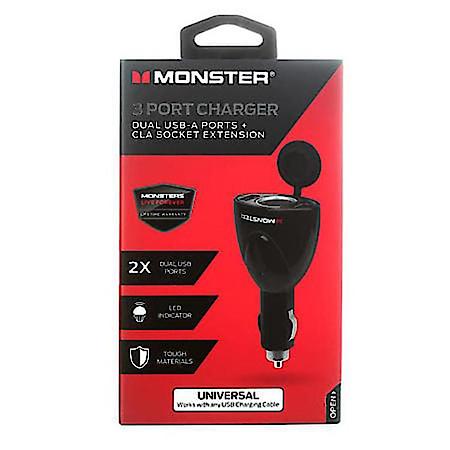 Car Socket Adapter, 1 CLA, 2 USB, 2 AMP
