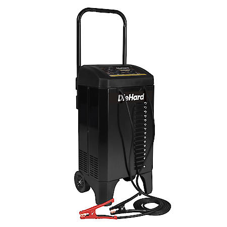2-in-1 12V Manual Wheeled 6A Battery Charger and 200A Engine Starter: 40A Boost