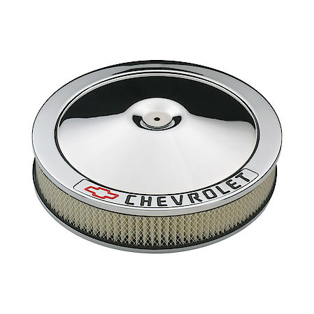 Carburetor Air Cleaner Kit; 14 Inch Diameter; 'Chevrolet' Lettering; Chrome