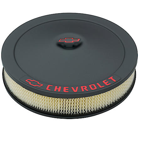 Classic Air Cleaner w/ Center Nut, Black Crinkle, Stamped Steel, 14" Dia.