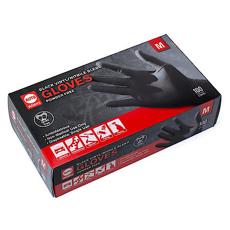 Blended Disposable Gloves: Nitrile & Vinyl, Latex & Powder Free Gloves, Medium, 100 Count
