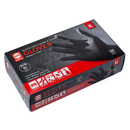 Blended Disposable Gloves: Nitrile & Vinyl Latex & Powder Free, Extra Large, 100 Count