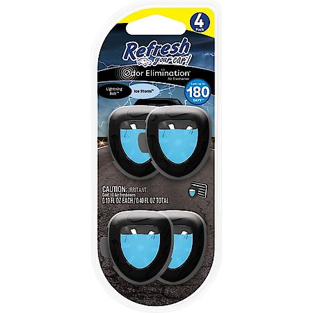 Mini Diffuser Air Freshener: Lightning Bolt/Ice Storm Scent, 4 Pack