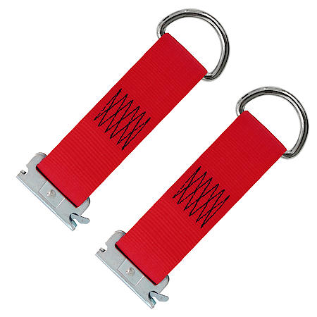 2 x 9 Inch E-Track D-Ring Tie-Down Strap 4,400 lb. 2-Pack