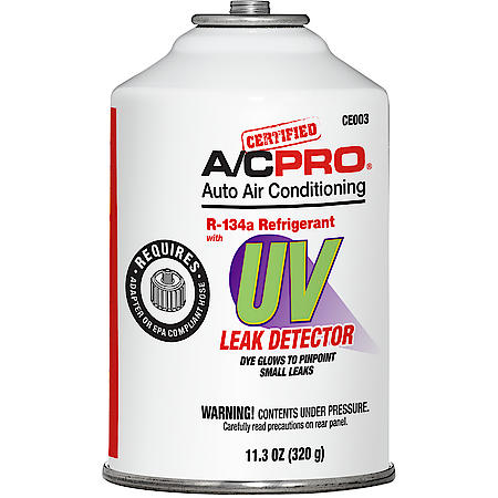 R-134a Refrigerant: With UV Leak Detector, Detects Small Leaks, 11.3 oz.